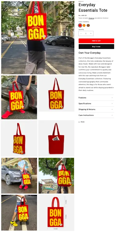 Bongga – D2C E-commerce Website - Solution