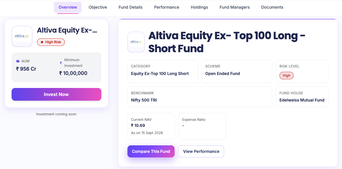 SIF Bazar – Investment Platform - Overview